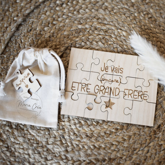 Puzzle en bois - Je vais (encore) être grand frère/ grande soeur