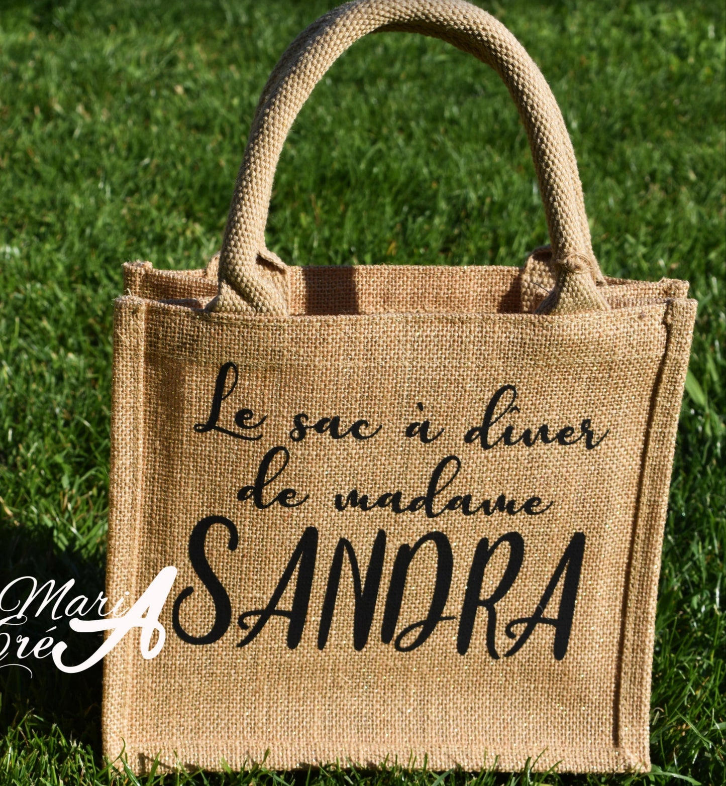 Sac en toile de jute "Le sac à diner de Madame ..."