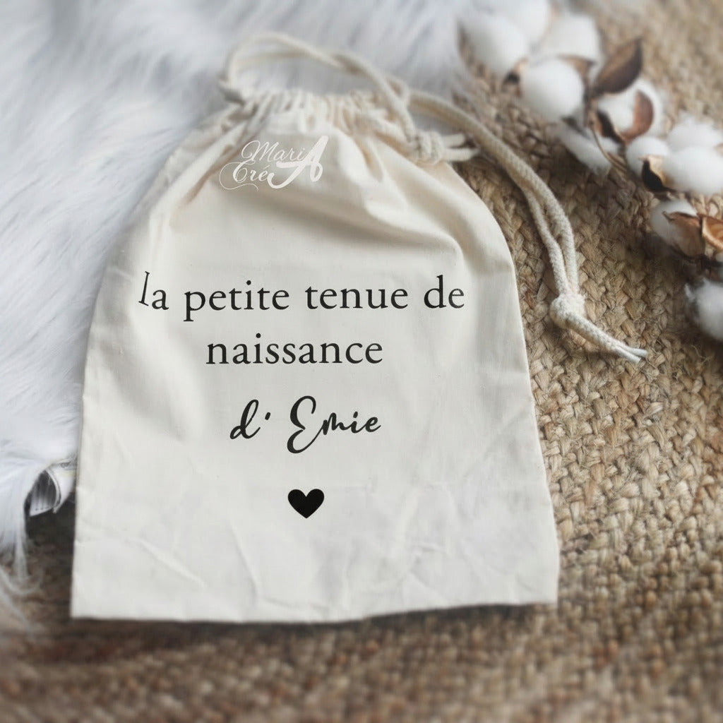 Sac "La petite tenue de naissance" - Coeur