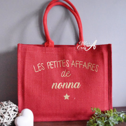 Sac en toile de jute "Les petites affaires de ..."