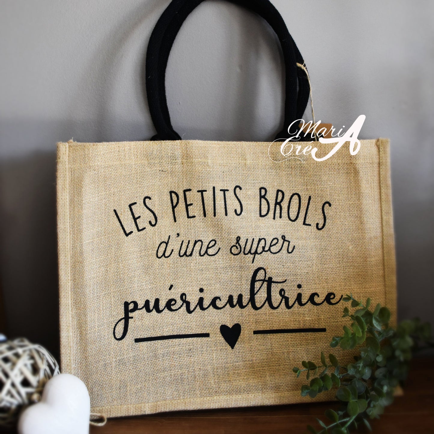 Sac en toile de jute "Les petits brols d'une super ..."