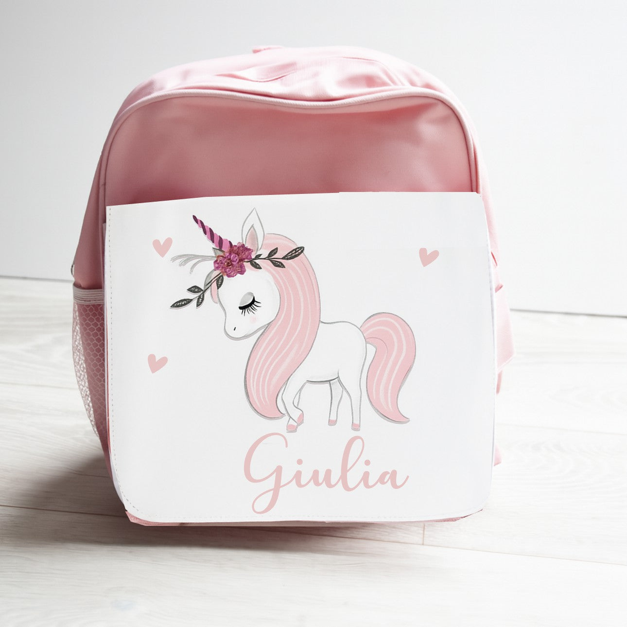 Sac à dos maternelle / Sac à dîner licorne blanche