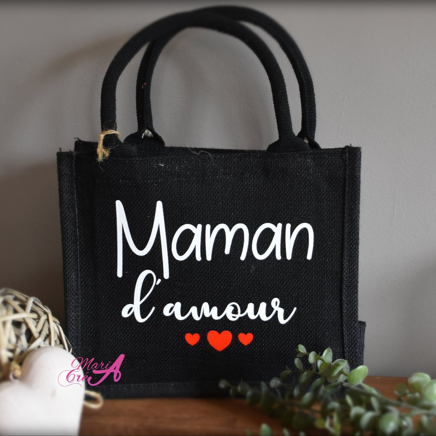 Sac en toile de jute "... d'amour "