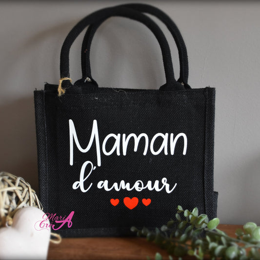 Sac en toile de jute "... d'amour "