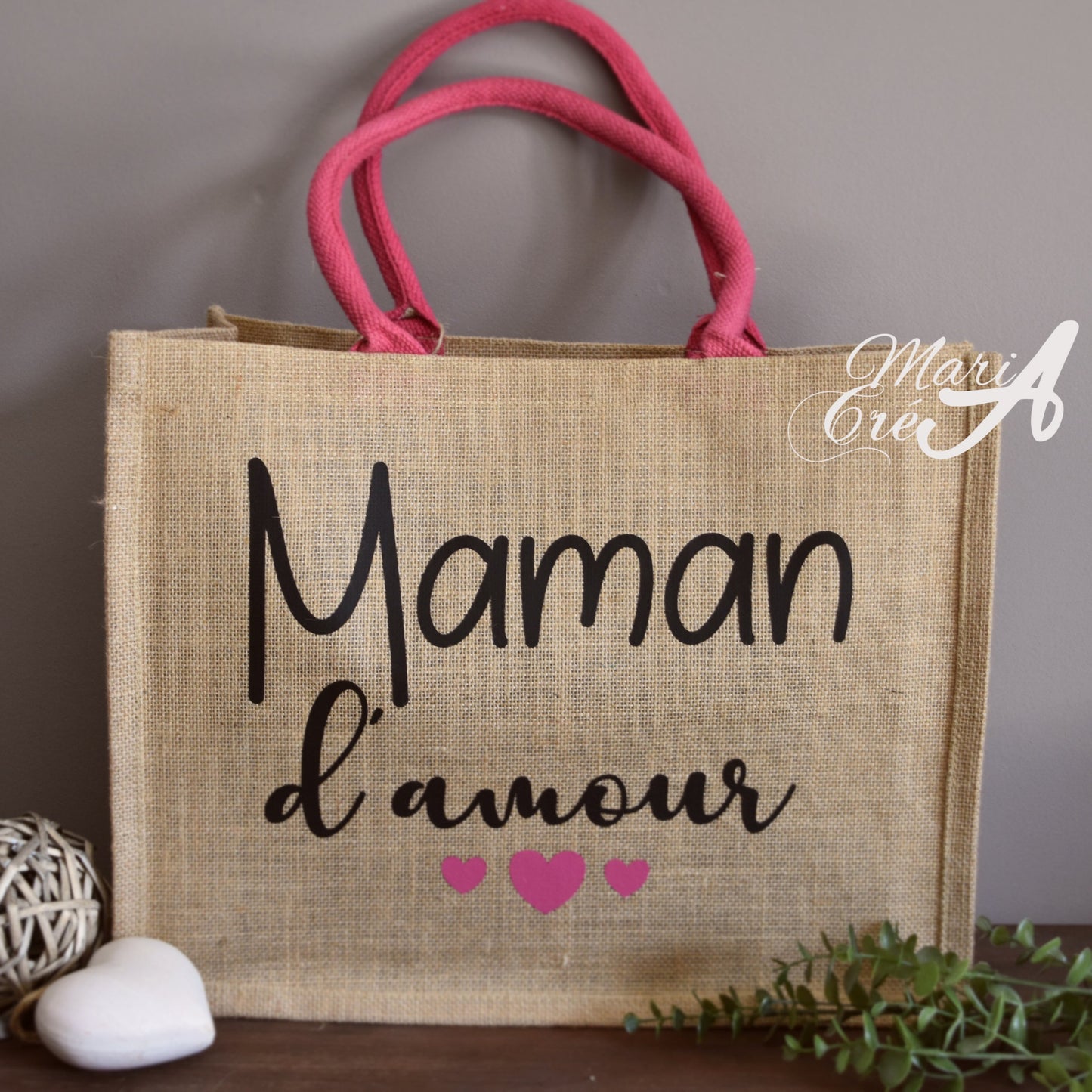 Sac en toile de jute "... d'amour "