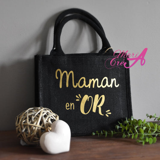 Sac en toile de jute "... en or "