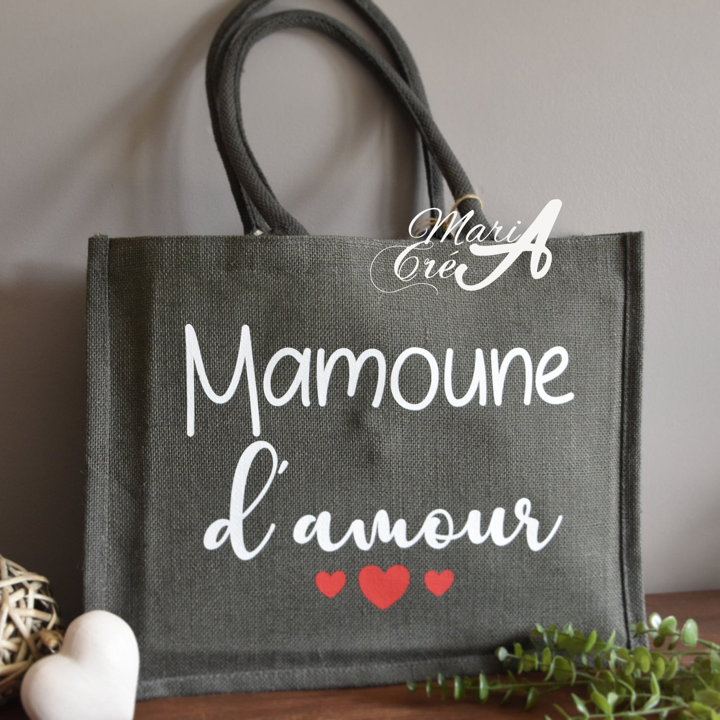 Sac en toile de jute "... d'amour "