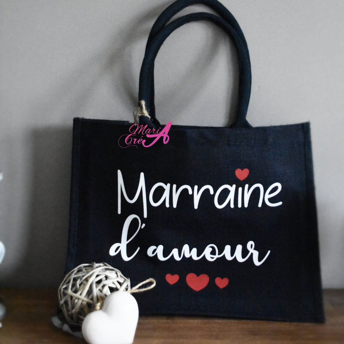 Sac en toile de jute "... d'amour "