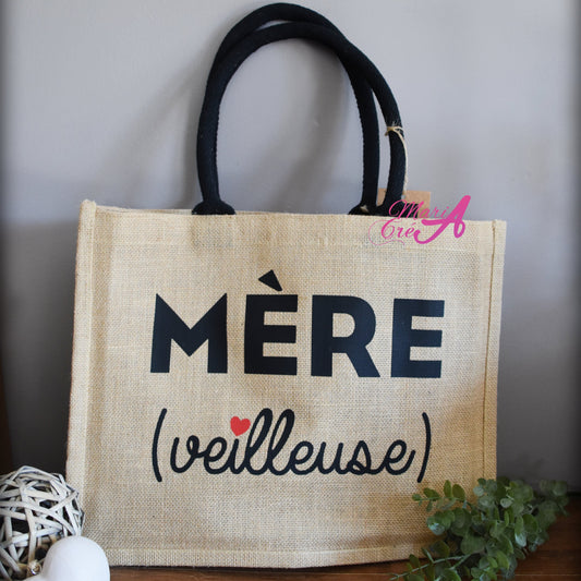 Sac en toile de jute "MERE veilleuse"