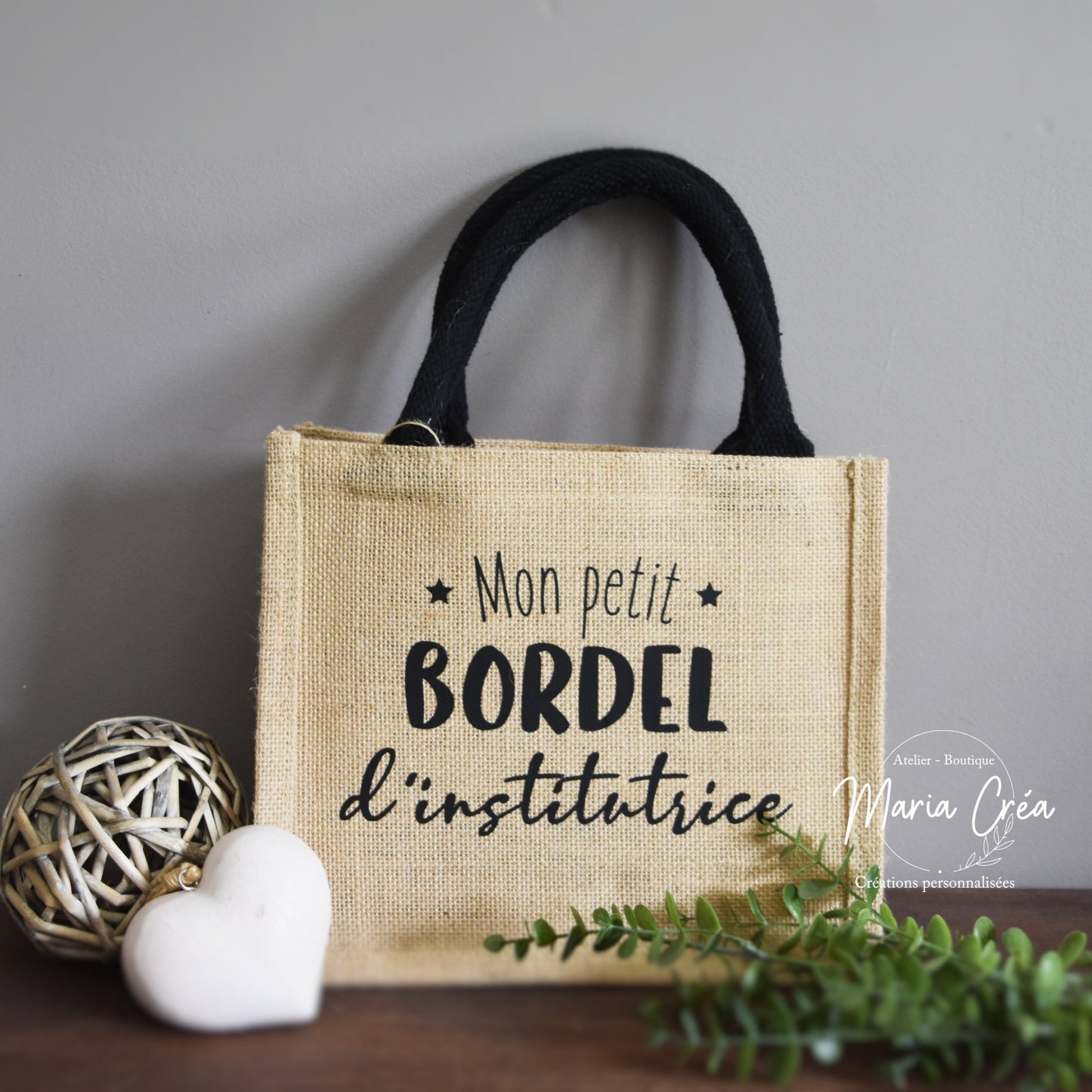 Sac en toile de jute "Mon petit bordel ..."