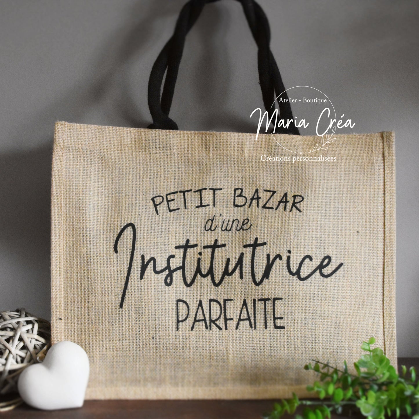 Sac en toile de jute "Petit bazar d'une .... parfaite"