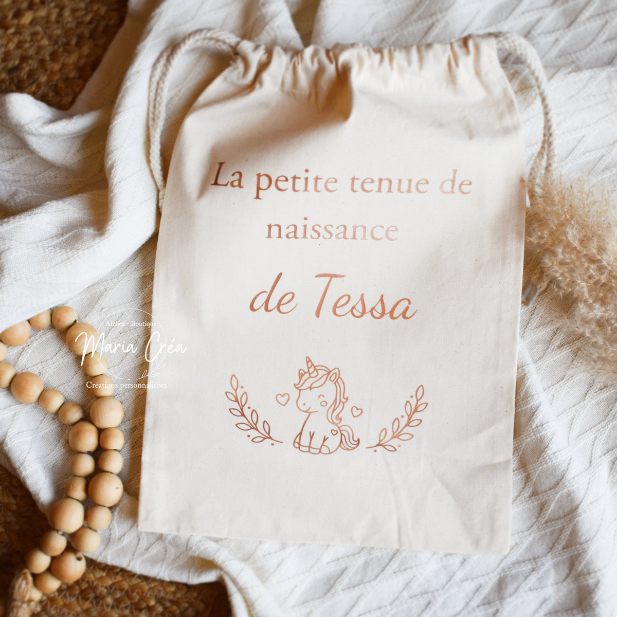 Sac "La petite tenue de naissance" - Licorne