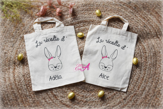 Tote bag Pâques lapin noeud