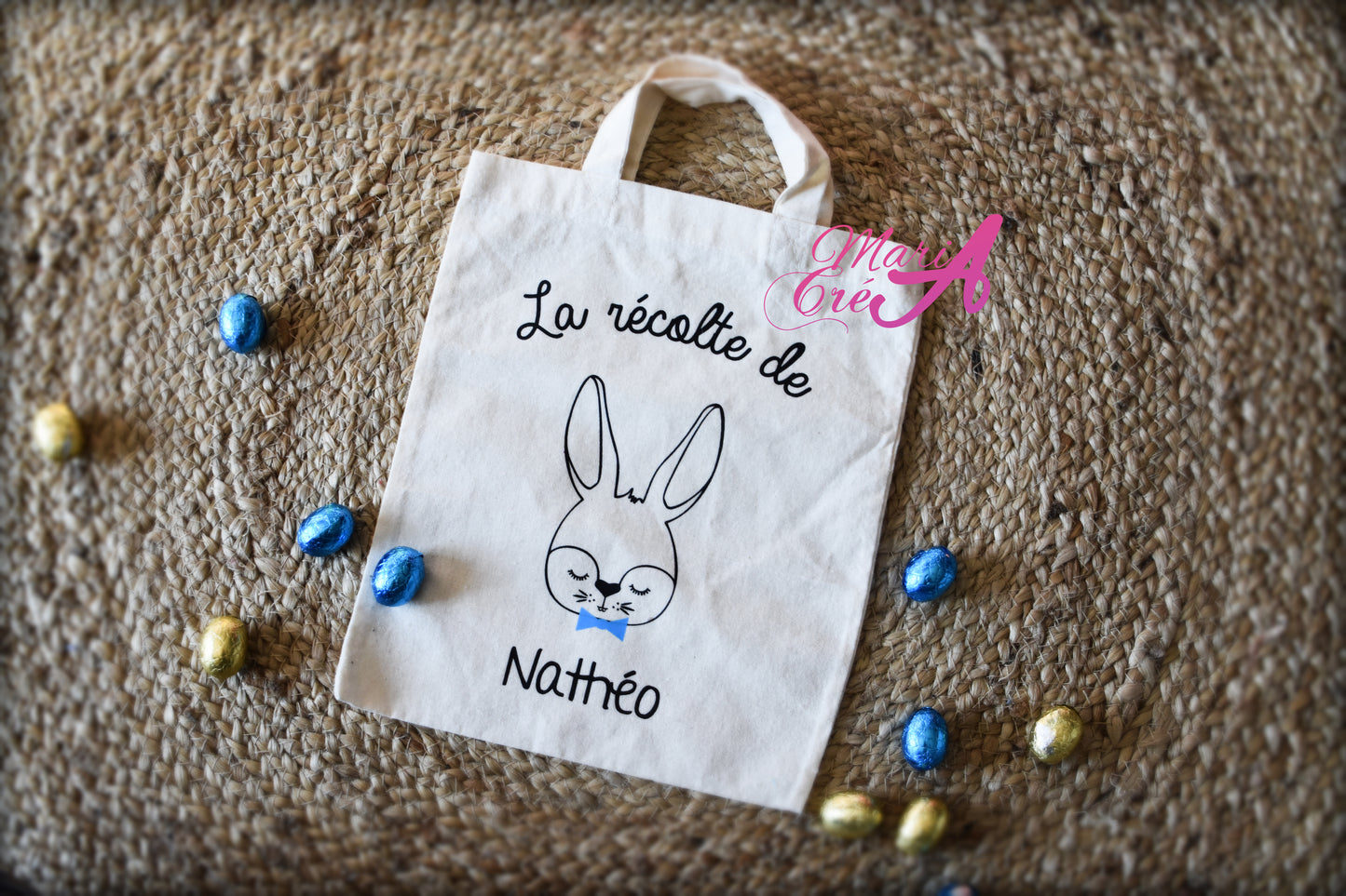 Tote bag Pâques lapin noeud