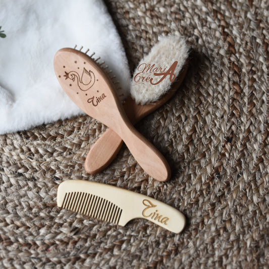 Set de brosse en bois cygne