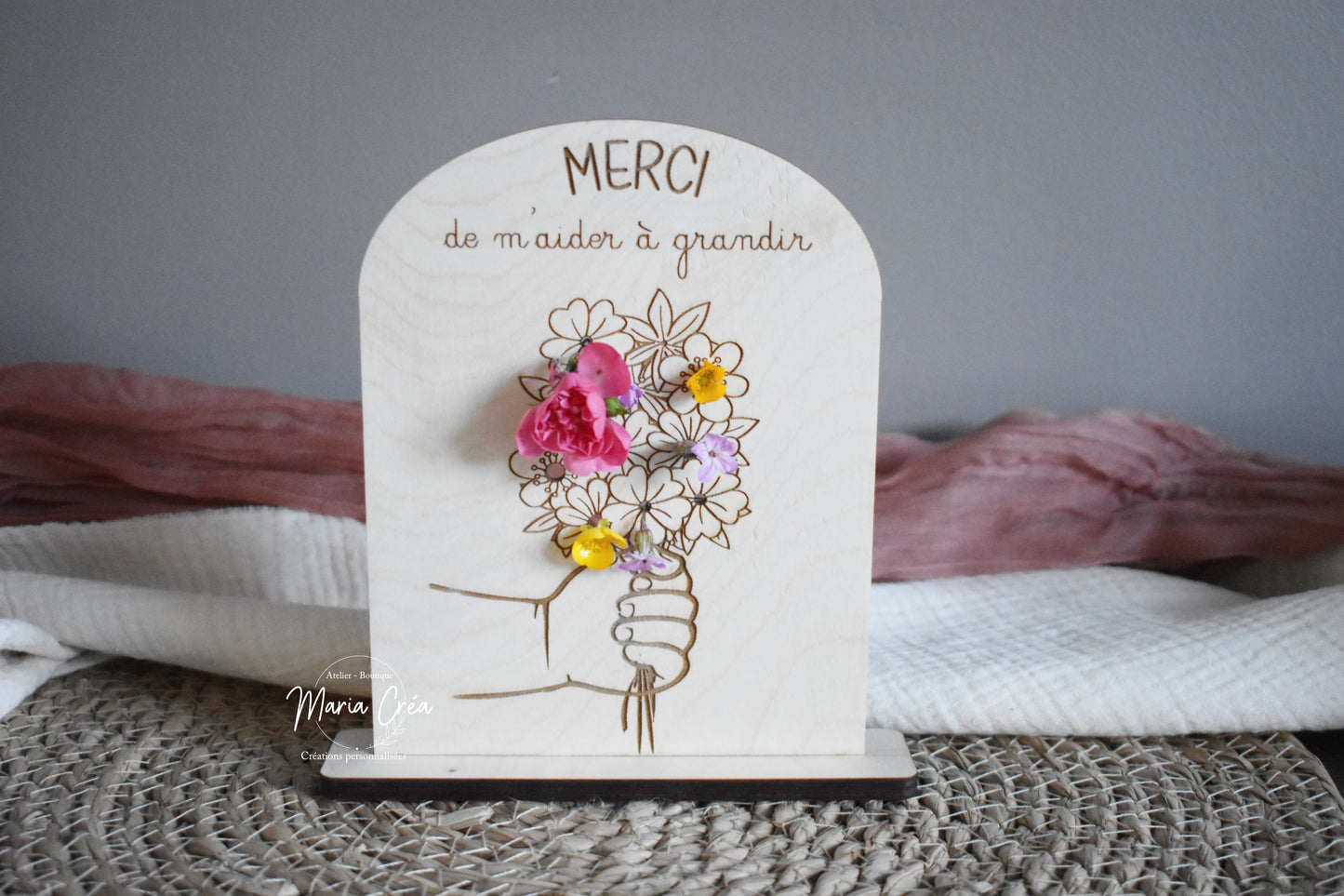 Plaque arche "Merci de m'aider à grandir"