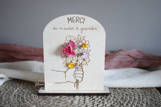 Plaque arche "Merci de m'aider à grandir"