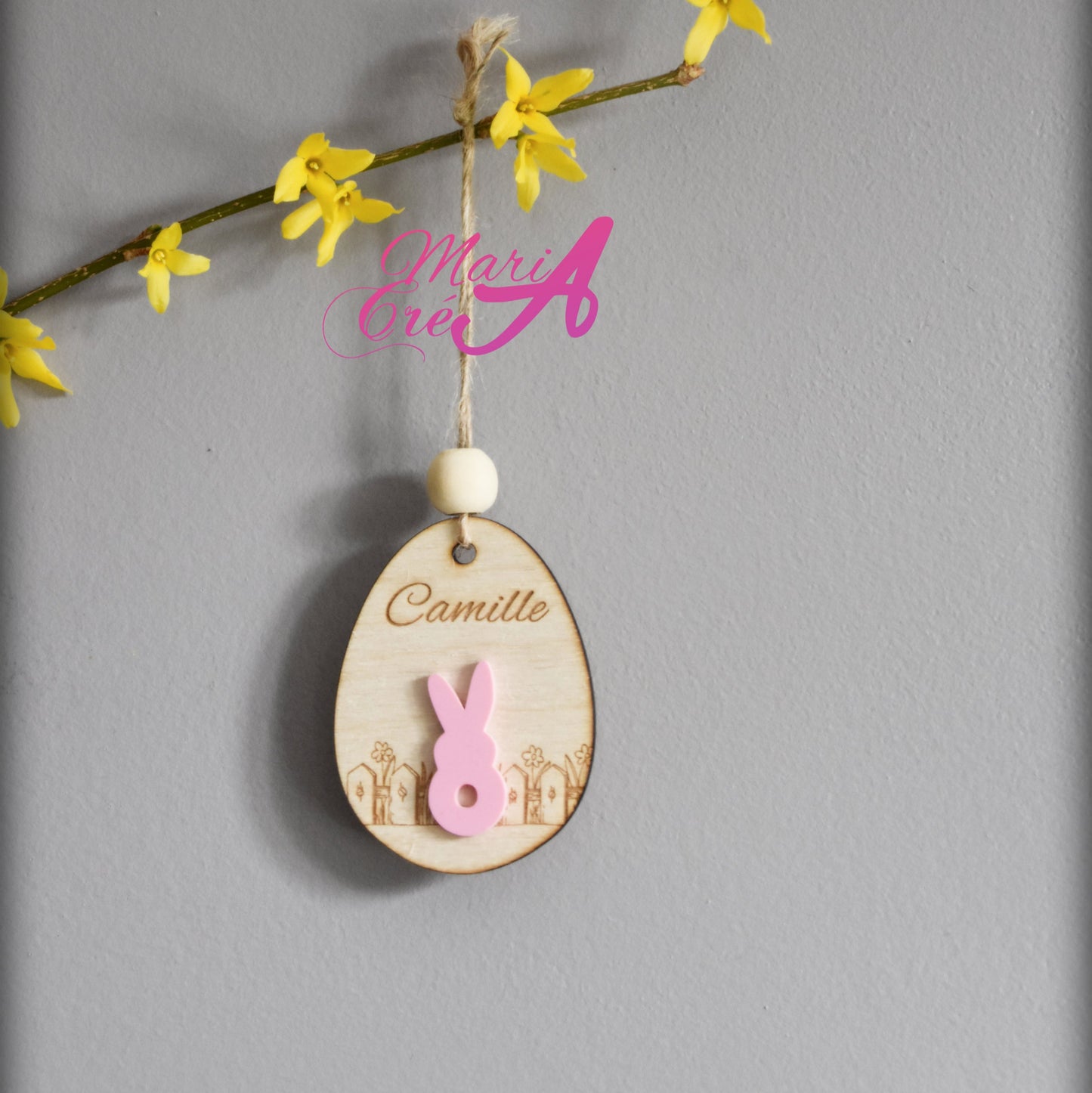 Suspension oeuf de Pâques - modèle lapin