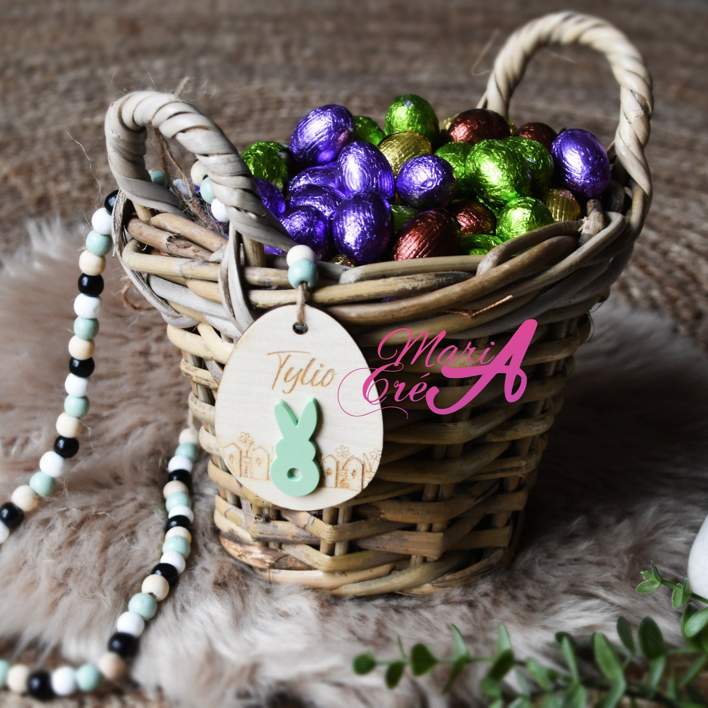 Suspension oeuf de Pâques - modèle lapin