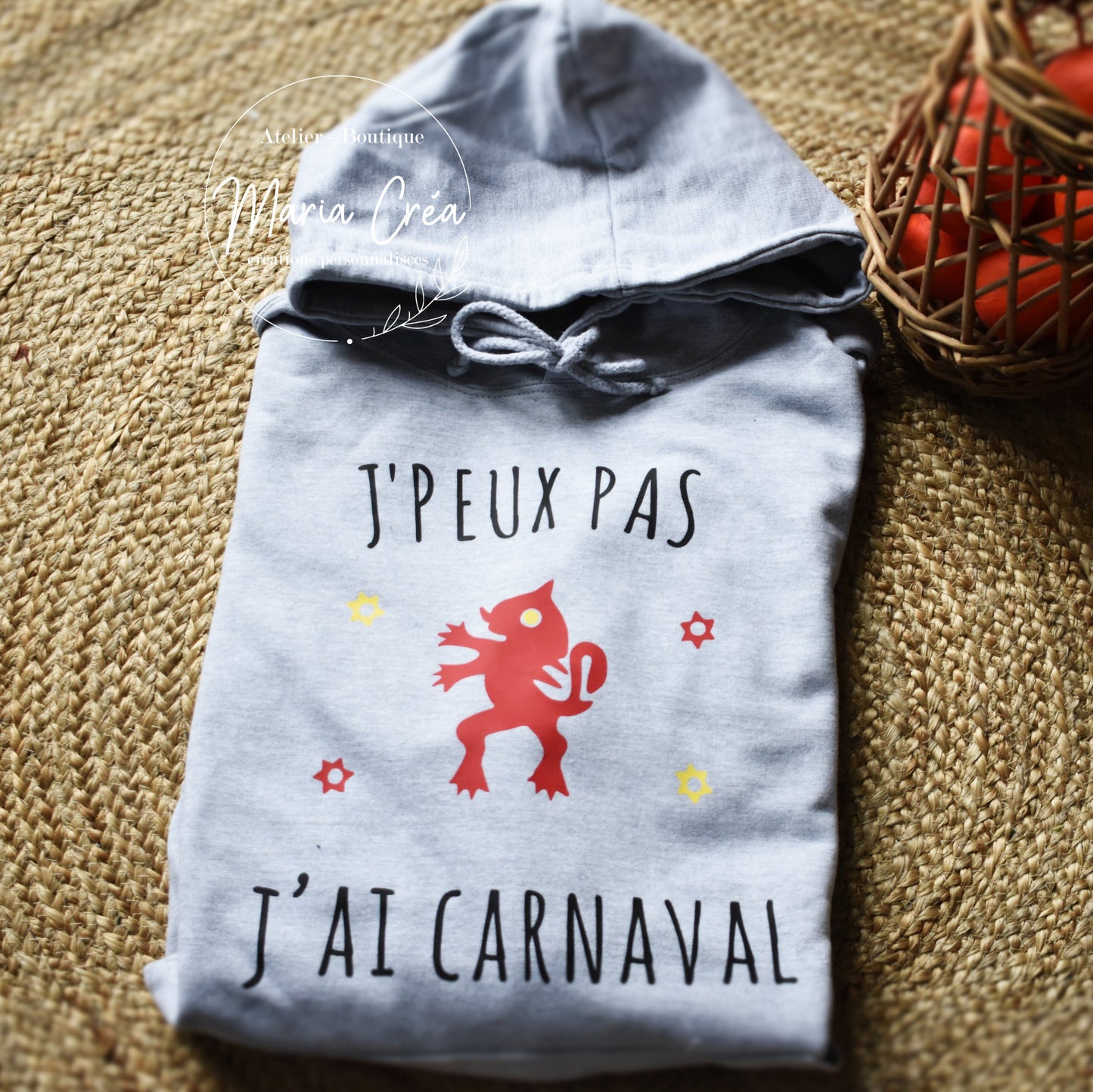 Sweat "J'peux pas, j'ai carnaval de ..." modèle lion