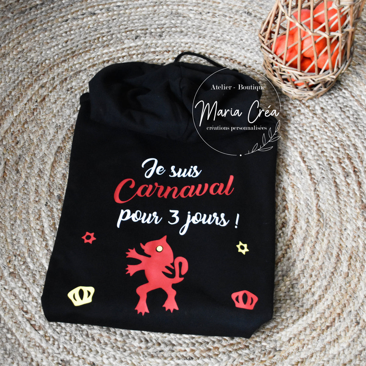 Sweat enfant personnalisé – "J'ai carnaval pour 3 jours"