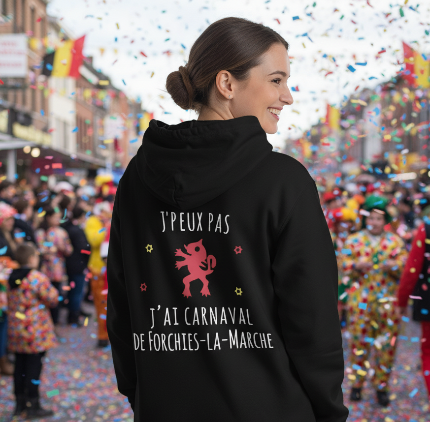 Sweat bébé "J'peux pas, j'ai carnaval de ..." modèle lion