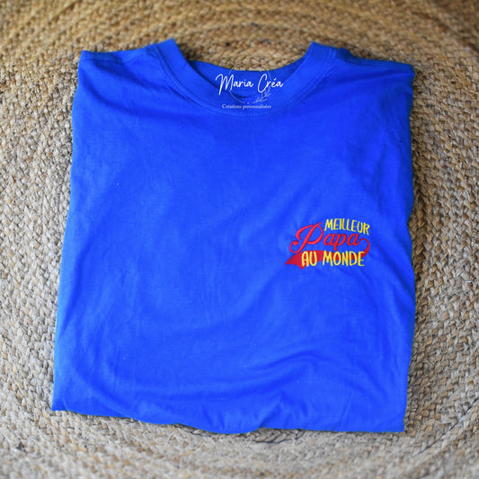 T-shirt brodé Meilleur papa du monde