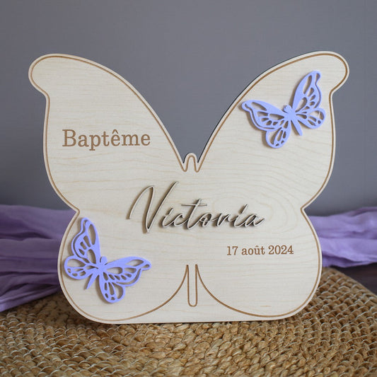 Urne en bois Papillons