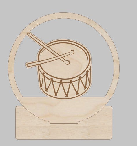 Couronne en bois carnaval - Tambour