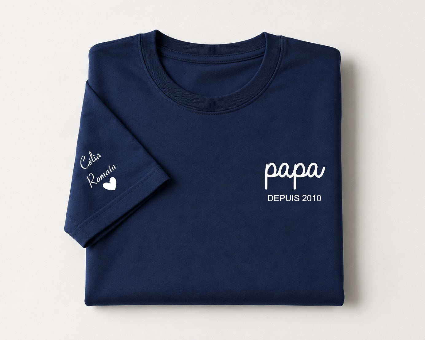 T-shirt homme brodé Papa depuis...