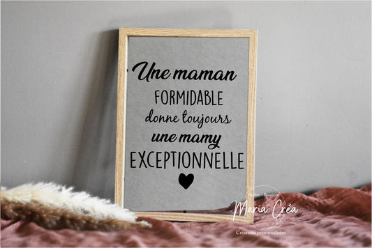 Cadre "Une ... formidable donne toujours une ... exceptionnelle"