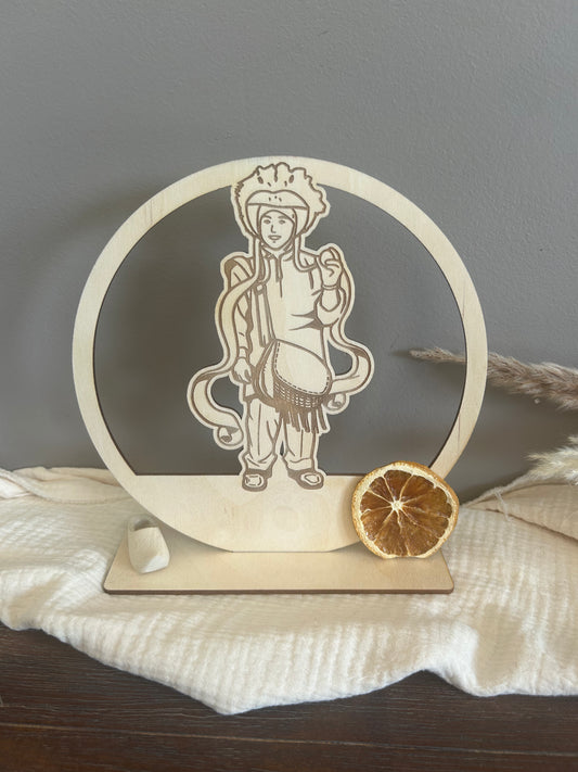 Couronne en bois carnaval - Paysanne