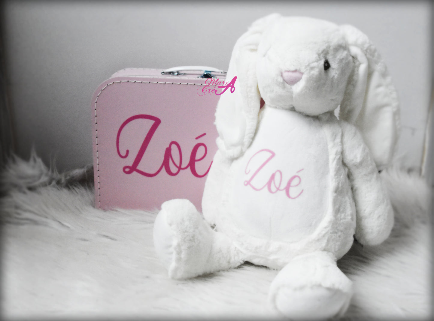 Peluche lapin blanc