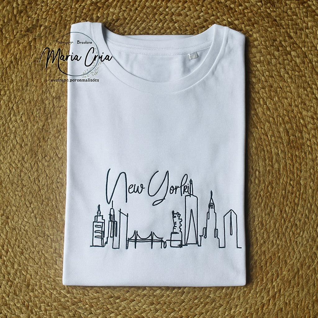T-shirt adulte brodé - New York skyline