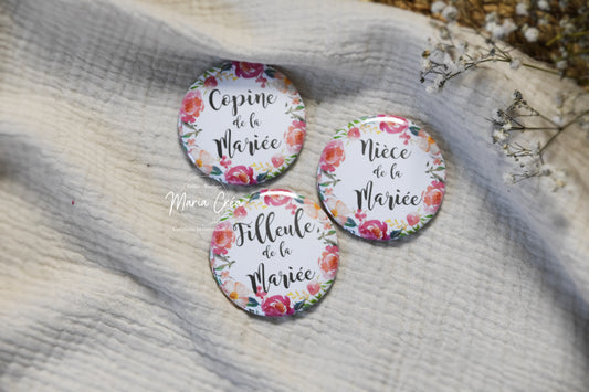 Badge EVJF - fleuri