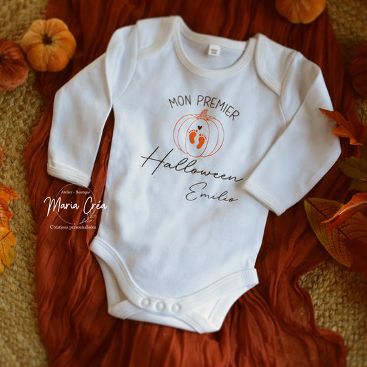Body bébé personnalisé – bébé « Mon premier Halloween » – Petites empreintes