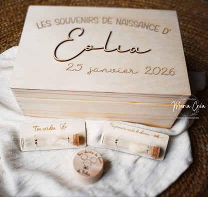 Boite souvenirs de naissance - Prénom en relief