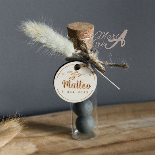 Etiquette en bois - Branche d'olivier
