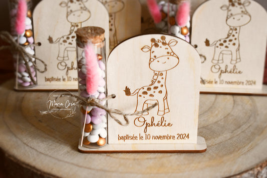Figurine souvenir en bois girafe