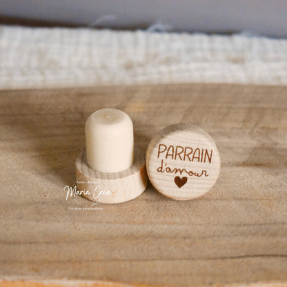 Bouchon de bouteille de vin "... d'amour"