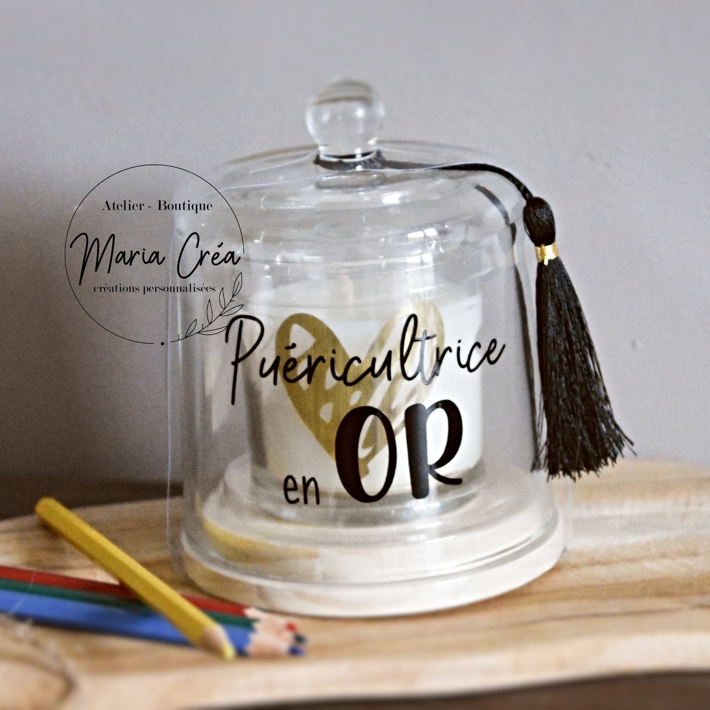 Bougie cloche - ... en or