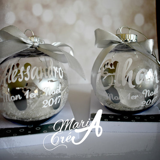 Boule de Noël "Mon premier Noël" - empreintes