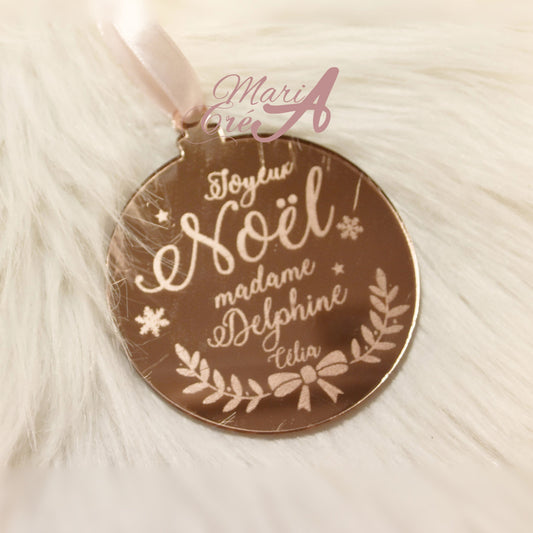 Boule de Noël miroir - Joyeux Noël