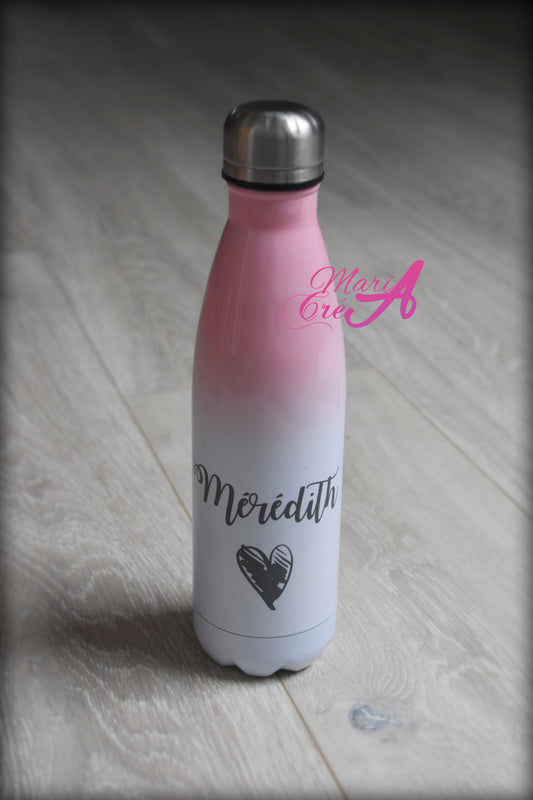 Bouteille isotherme prénom coeur