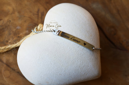 Bracelet Gourmette  " ....d'amour"