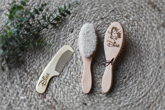 Set de brosse en bois licorne 1