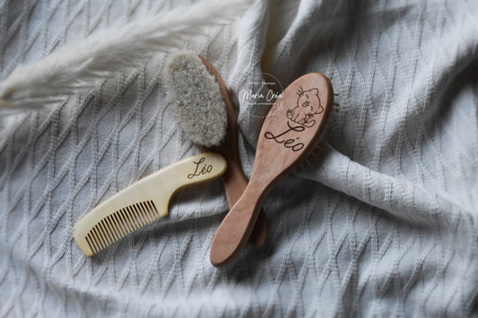 Set de brosse en bois chat