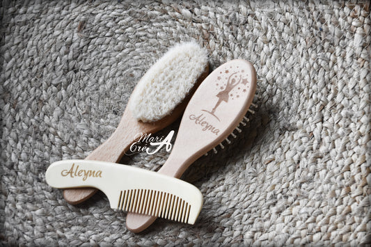 Set de brosse en bois danseuse