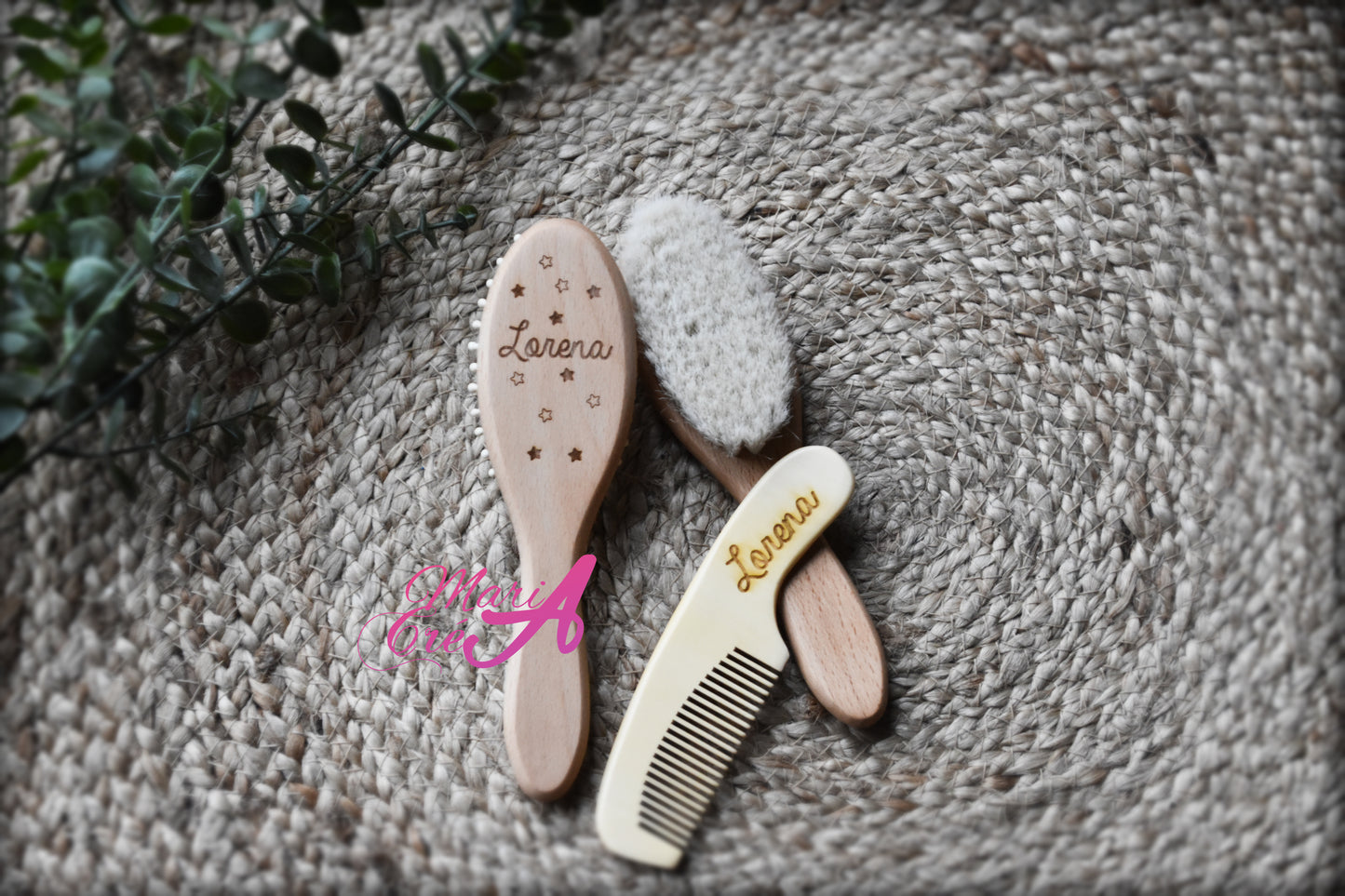 Set de brosse en bois étoiles