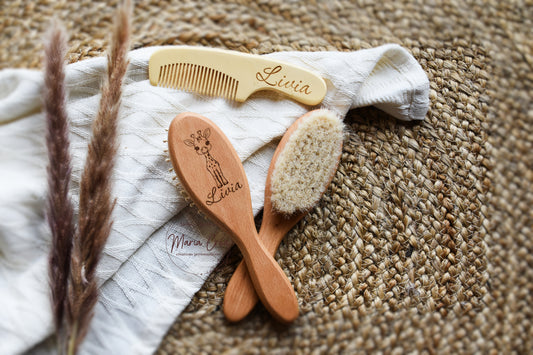 Set de brosse en bois girafe